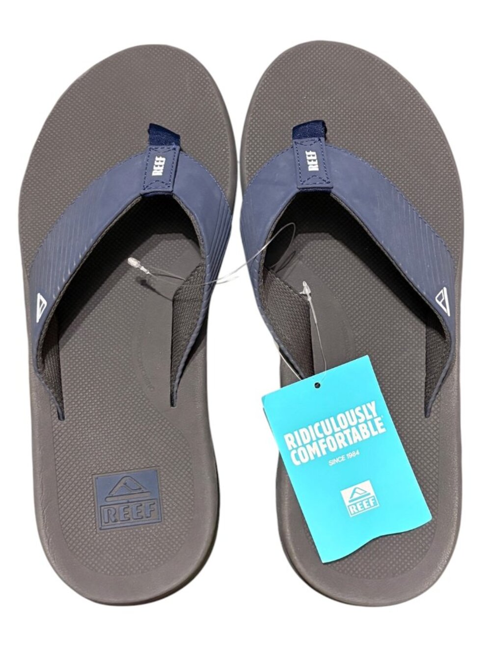 Reef Navy Gray Flip Flops High Arch Support Comfort Beach NWT Mens 12